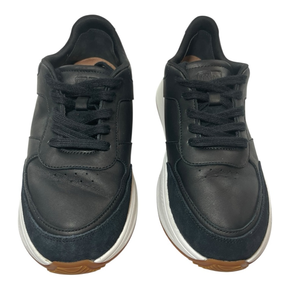 Fitflop Women's F-mode Leather Suede Platform Sneakers Black Size 7.5 - Picture 3 of 9